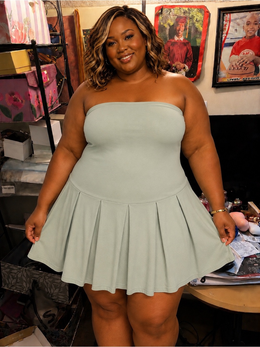 Marshalls Skater Dress in Sage